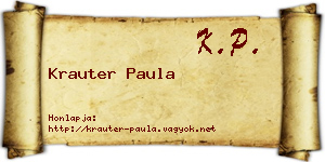 Krauter Paula névjegykártya